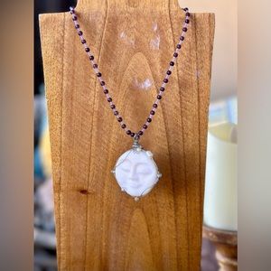 Handmade Amethyst Moon Necklace